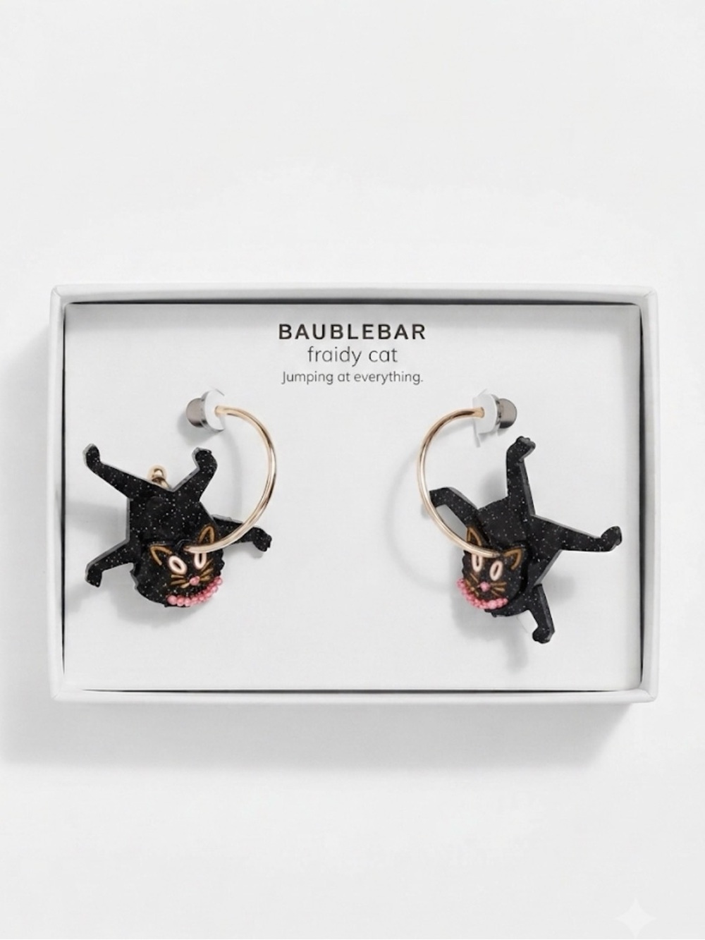 NWT ⚜️🖤⚜️ BAUBLEBAR Black Cat Statement Hoop Earrings